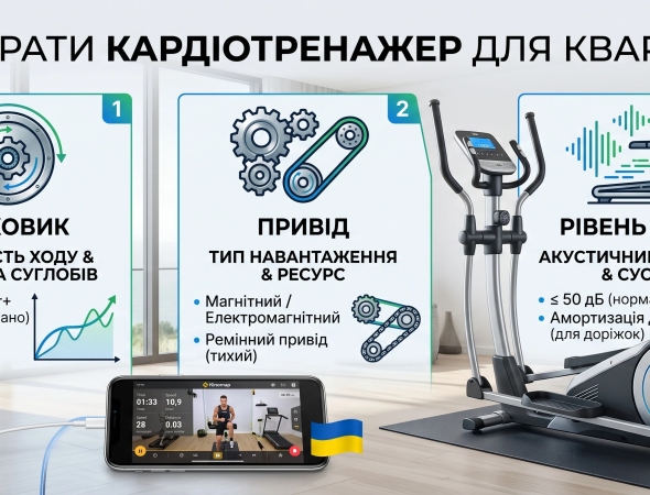 Як обрати кардіотренажер для квартири за технічними параметрами: маховик, привід, рівень шуму